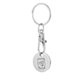 Silver stainless steel cart coin keychain with engraved chips snack pattern - French Fries