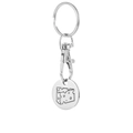 Cartoon cheese stainless steel keychain with shopping cart coin and lobster clasp - Cheese