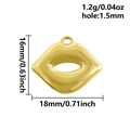 Gedetailleerde afmetingen van 304 RVS lippenhanger met 1,2g gewicht en 1,5mm gatgrootte - Gouden Lip Hanger (S2775-G)