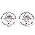 New parent decision coin in silver stainless steel featuring mummy and daddy turn designs - J08 Style (10.5g)
