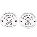 Polished stainless steel new parent decision coin with Daddy and Mummy's turn engravings - J09 Style (10.5g)