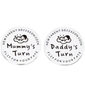 New parent decision coin in stainless steel with Mummy's Turn and Daddy's Turn engraving - J10 Style (10.5g)