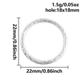 Detail of 22mm hammered 304 stainless steel ring showing dimensions and weight - Hammered Round Style (S2787-S) / Silver