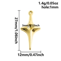 Macro detail of 18K gold plated 304 stainless steel star charm with dimensions - Gold (S2828-G) / Gold