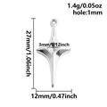 Polished 304 stainless steel star pendant dimensions 27x12mm with precise weight details - Steel Color (S2828-S) / Silver