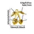 Macro view of cherry pendant size dimensions 12mm x 10mm with 1mm hole in golden stainless steel - Gold