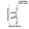 Detail view of 304 stainless steel coral branch pendant with specific size measurements - Silver
