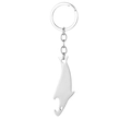 Polished silver dolphin-shaped bottle opener keychain with a sleek stainless steel finish - Shark Bottle Opener Keychain B