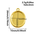 Detaillierte Maße der ovalen 304 Edelstahl-Anhängerbasis für DIY-Schmuckherstellung - Gold Oval Anhänger Tablett (S2872-G)