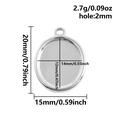 Makroansicht der ovalen 304 Edelstahl-Anhängerbasis mit detaillierten Maßen und Gewicht - Silber Oval Anhänger Tablett (S2872-S)