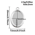 Technische Maße der 304 Edelstahl Oval Anhängerfassung für DIY-Schmuckherstellung - Silber Oval Anhänger Tablett (S2874-S)
