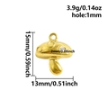 Detailed size specifications for 304 stainless steel mushroom pendant jewelry accessory - Gold (S2887-G)