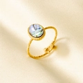 Macro detail of retro 18k gold plated ring with natural abalone shell on beige satin - Abalone Shell Gold Style (J928-G-B)
