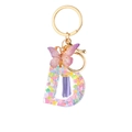 Letter D keychain with purple heart sequins, butterfly charm and lavender tassel decor - Purple Sequins Tassel Letter D