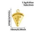 Macro-opname van 18K vergulde pizzapunt bedel met gedetailleerde textuur en maten - Pizzavorm (S2896-G) / Goud
