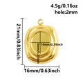 Detailed size specifications for a gold-plated square stainless steel pendant tray - Gold Style (S2905-G)