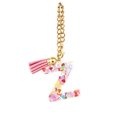 Letter Z resin keychain with pink tassel and gold hardware for Stanley cups - Letter Z