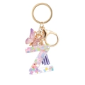 Porte-clés lettre Z avec paillettes cœur mauves, pompon violet et papillon - Paillettes Violettes Gland Lettre Z