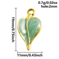 Colgante de hoja en esmalte verde claro con vetas doradas para la creación de joyas - Hoja de Esmalte Verde (S2941)