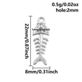 Detailed size measurement of silver fishbone alloy pendant with dimensions and weight - Silver