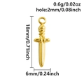 Gouden zwaardbedel specificaties met 18mm hoogte en 0,6g gewicht voor het maken van sieraden - Dolkstijl (S2987) / Goud