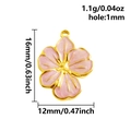 Colgante de pétalo de flor rosa en forma de corazón de acero para joyería DIY - Flor de Sakura Rosa (S2961)