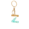 Letter Z keychain with gold foil and turquoise blue resin for personalized gifts - Letter Z Style