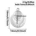 Dettaglio del ciondolo a ventaglio con dimensioni e castone interno da 8x6mm per gioielli - Argento