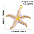 Starfish pendant in light purple enamel and gold finish for DIY jewelry crafting - Purple Starfish (S2946)