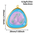 Dreieckiger DIY-Anhänger mit blauem Marmor-Emaille und 18k Vergoldung Details - Marmor-Dreieck (S2959)