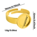 Base de anillo ajustable bañada en oro 18k de acero inoxidable con bandeja de 10mm - Dorado