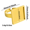 Dettaglio della base per anello quadrata regolabile placcata in oro 18 carati e peso - Vassoio Quadrato 15mm / Oro (J954-G)