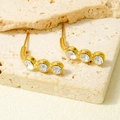 Orecchini minimalisti placcati in oro 18k con nappa e cristalli di zirconia scintillanti - Base Oro Strass Bianco (D544-G-W)