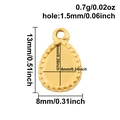Specifiche dettagliate delle dimensioni per ciondoli a goccia in acciaio inox 304 - Oro 18K (S2920-G)