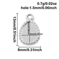 Dettaglio pendente a goccia d'argento con dimensioni per creazione gioielli fai da te - Argento (S2920-S)