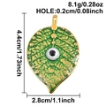 Dimensiones detalladas del colgante hoja ojo turco verde en acero inoxidable - Colgante de Hoja Ojo Turco (S3049)