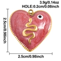 Colgante de corazón rosa con serpiente dorada y ojo incluyendo dimensiones y peso - Corazón de Serpiente y Ojo Rosa (S3052)
