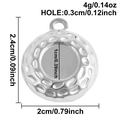 Macro detail van zilveren ronde roestvrijstalen hanger met hamerslag textuur en 1cm zetbakje - Zilver (S3018-S)