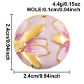 Vista técnica de dimensiones del colgante floral de esmalte rosa de 2,4 cm de diámetro - Flor Rosa Redonda (S3050)