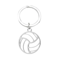 Minimalist silver volleyball keychain with hollowed-out metal design for sports enthusiasts - Volleyball Steel Color