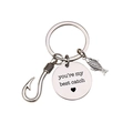 Portachiavi in acciaio inox con amo e incisione You're my best catch per amanti della pesca - Stile You're My Best Catch