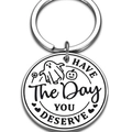 Portachiavi Halloween in acciaio inossidabile lucido con incisione Have The Day You Deserve - Stile Fantasma