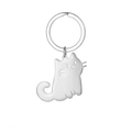 Süßer Cartoon-Katzen-Schlüsselanhänger aus silbernem Edelstahl für Taschen und Geschenke - Dull Cat Stil