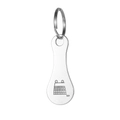 Détail d'un porte-clés jeton de caddie en acier inoxydable avec icône chariot - Porte-Clés Supermarché Créatif B / Emballage en sac OPP unique