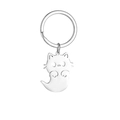 Cute ghost cat keychain pendant made of polished stainless steel for Halloween gifts - Ghost Cat
