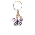 Detailed view of the gradient resin butterfly keychain with golden metal clasp and ring - Gradient Magic Butterfly C