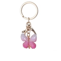 Pink and purple gradient butterfly keychain with golden lace texture on white background - Gradient Magic Butterfly B