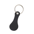 Porte-clés en acier inoxydable noir en forme de goutte avec anneau métallique argenté - Porte-Clés Supermarché Créatif A (Noir) / Emballage en sac OPP unique