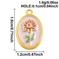 Pink December birth flower pendant in oval stainless steel frame for DIY necklaces - November (S3062)