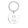 Zilveren roestvrijstalen kat en vis hanger sleutelhanger voor kattenliefhebbers - Kat eet vis / Staalkleur